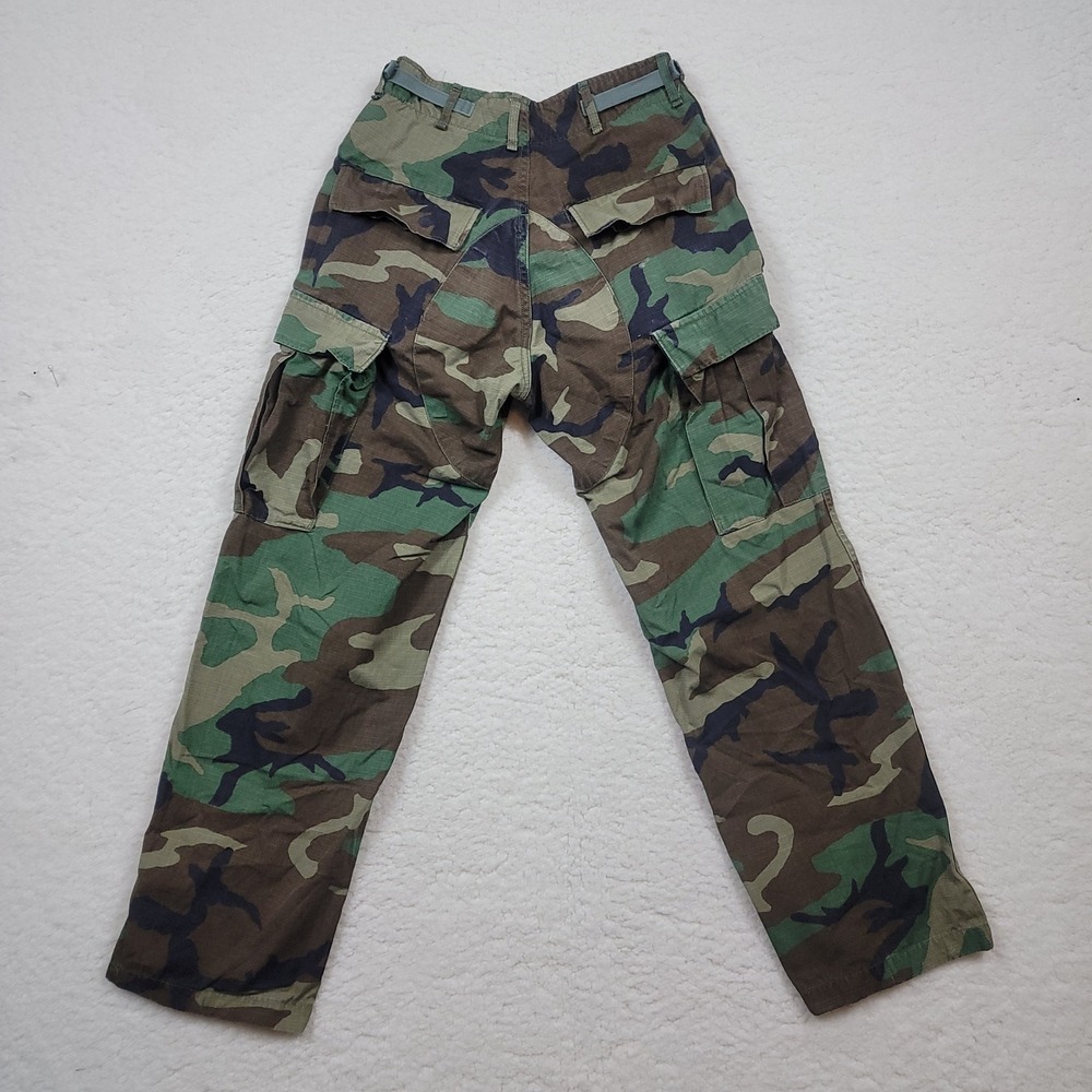 Woodland Camo Cargo Pants 27 Green Combat Cotton BDU National Apparel Inc.